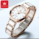women olevs wristwatch(white/rose gold)
