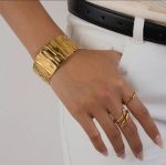 hammered cuff bangle - Image 2