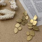 geometric leaf drop earings - Image 2