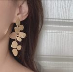 geometric leaf drop earings