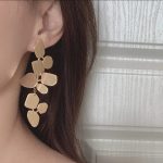 geometric leaf drop earings